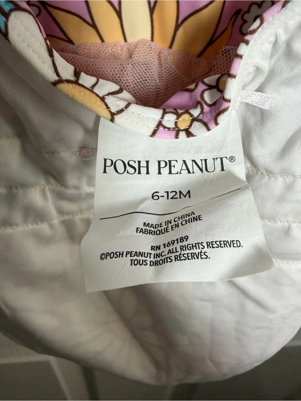 Posh Peanut Presley Floral Tulle Tutu One Piece Swimsuit 6-12M